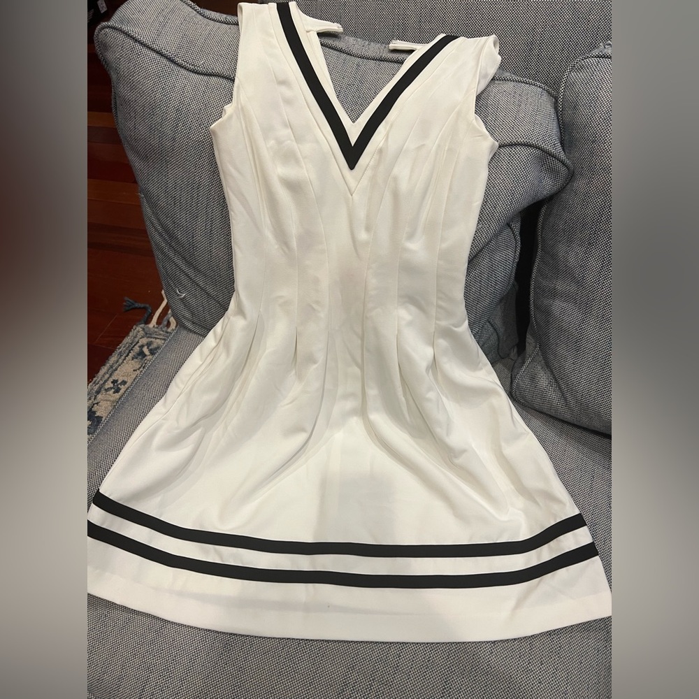 White and black mini dress.